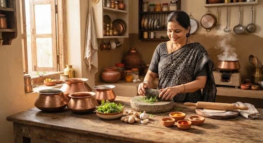 Corporate meal preparation scene