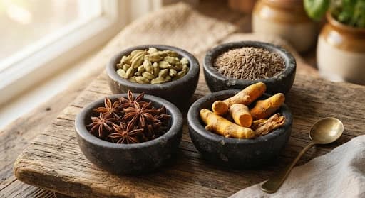 Cold pressed spices and whole mustard